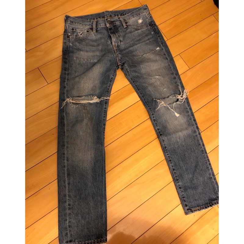 Levis Levi’s Lvc 511 小直筒 水洗 刷色 破壞 牛仔褲 窄版 W30 L30