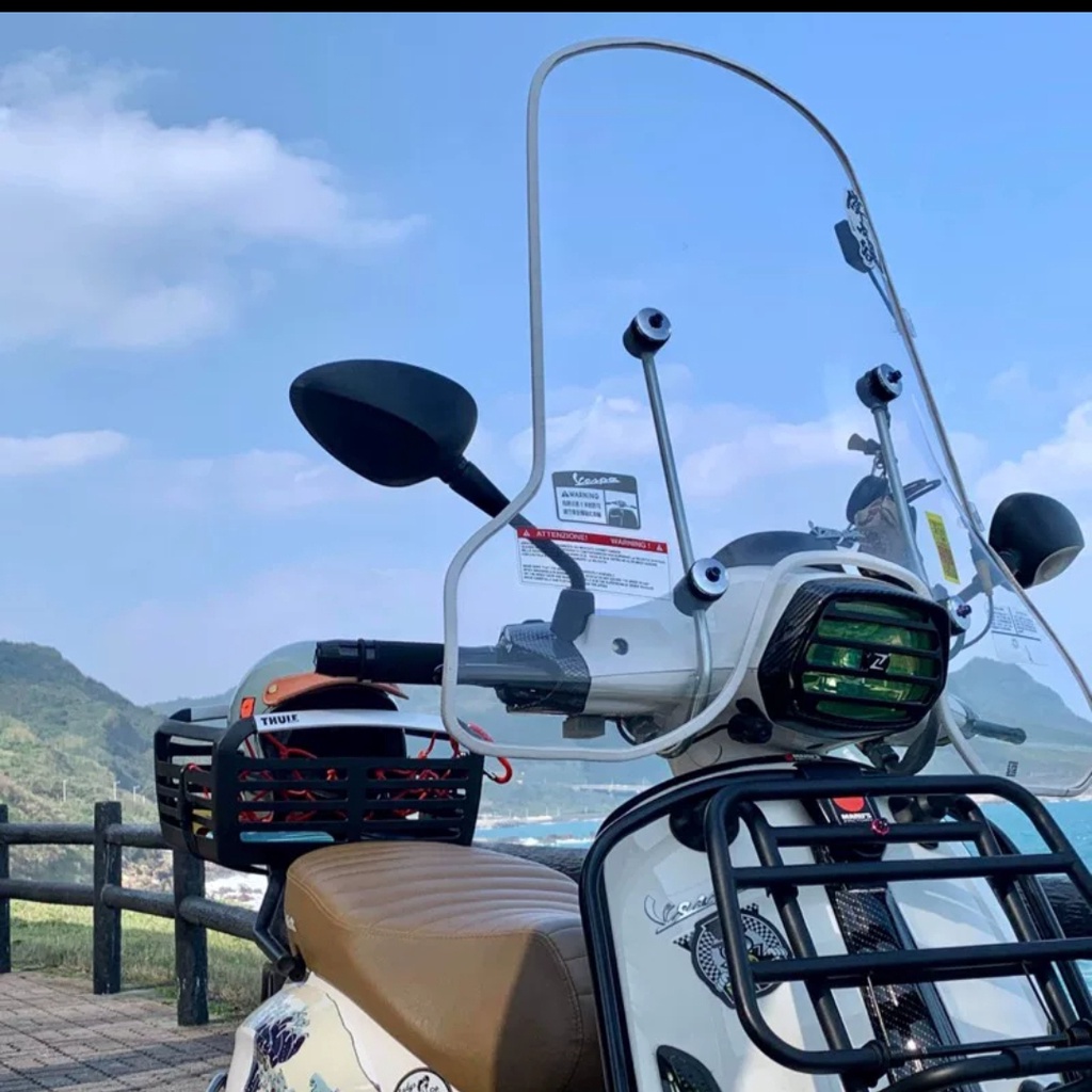 【白鐵材質 】Vespa 原廠風鏡  春天 衝刺 原廠大風鏡 125 150  LT LX  風鏡 白鐵螺絲飾蓋