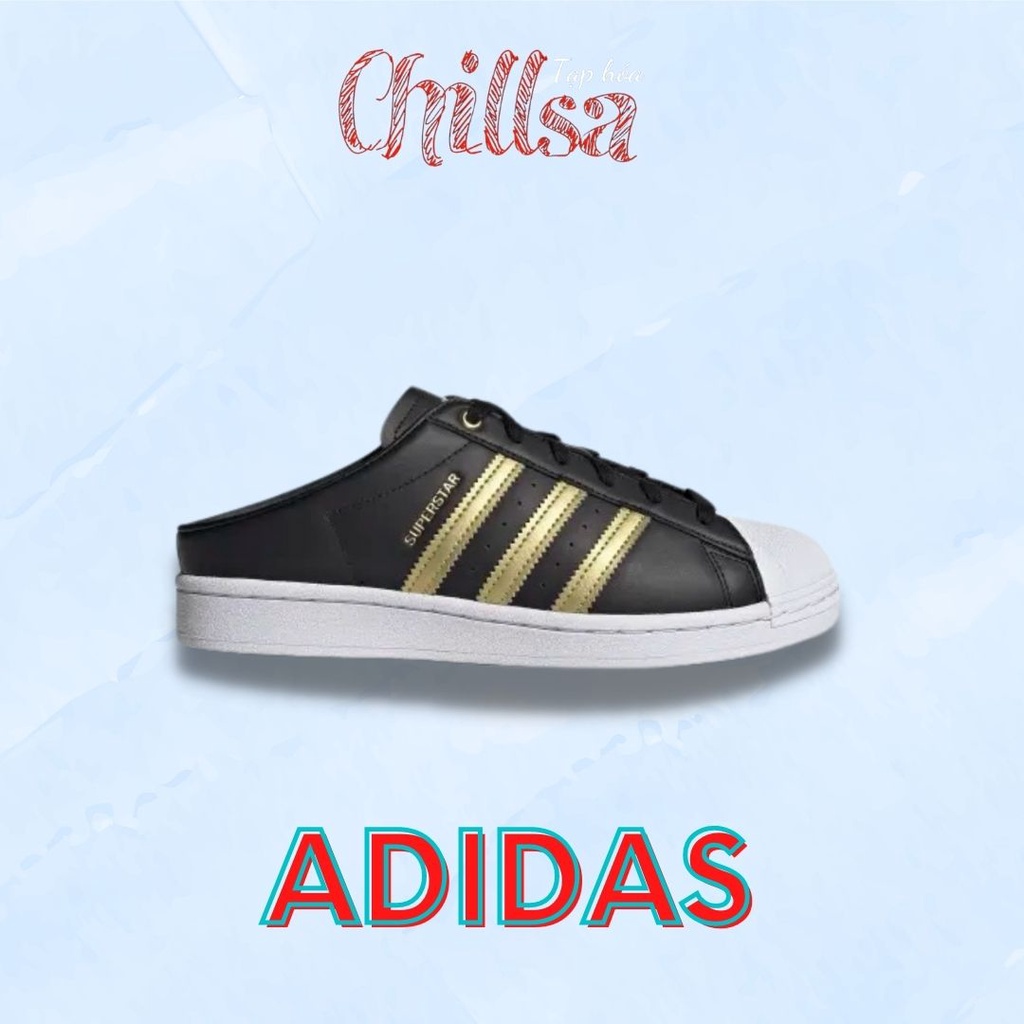 [液體] [38 碼] Adidas Superstar Mule 黑金金屬 FZ2268 運動鞋