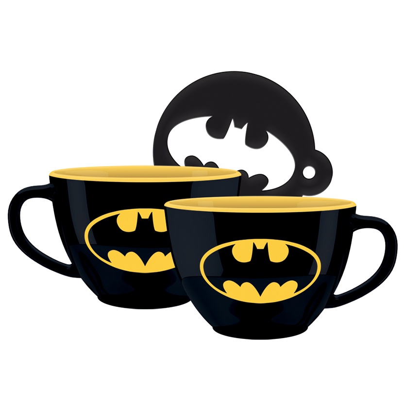 DC 蝙蝠俠 Batman (Symbol) 英國進口卡布奇諾咖啡杯組 含模具 陶瓷杯