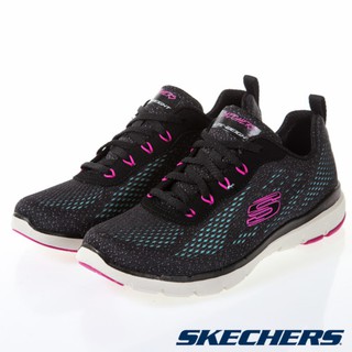 SKECHERS FLEX APPEAL 3.0 黑粉色訓練運動女鞋（13475BBLP）