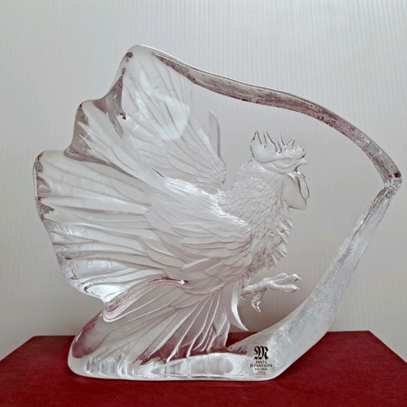 [ 小店 ] 瑞典  Mats Jonasson 水晶雕刻  公雞  高約:15公分  材質:水晶  Z