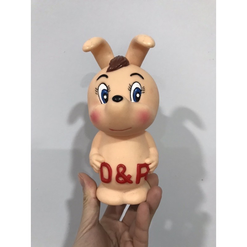 昭和風企業公仔 D&amp;R兔子軟膠娃娃撲滿 老玩具