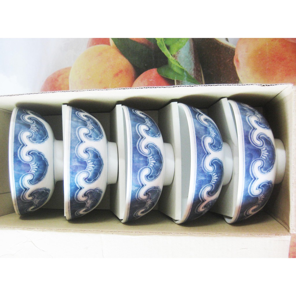 【堆堆樂雜貨】╭☆SOGO贈品-- 日式京 窯 海山窯碗5入組++茶碗 湯碗 陶瓷碗 飯碗
