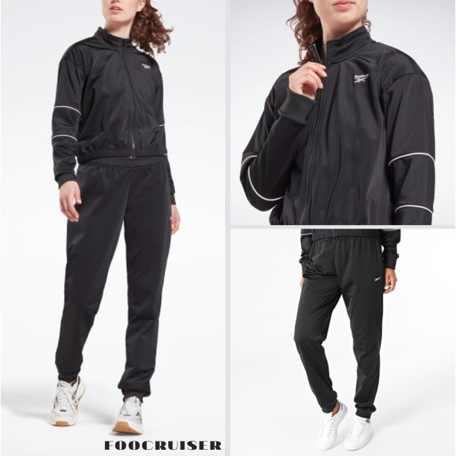 REEBOK VINTAGE TRACK SUIT 女款 套裝 運動套裝 復古 短版 休閒外套 長褲 黑色 GS9356