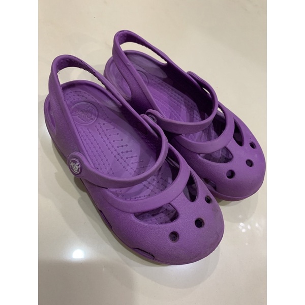 Crocs 紫色涼鞋 二手女童鞋 C 10