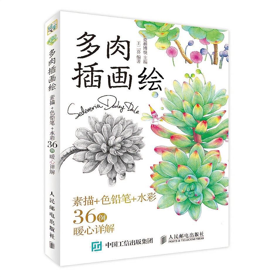 墨韵书屋 多肉插畫繪素描 色鉛筆 水彩36例暖心詳解多肉植物畫畫 蝦皮購物