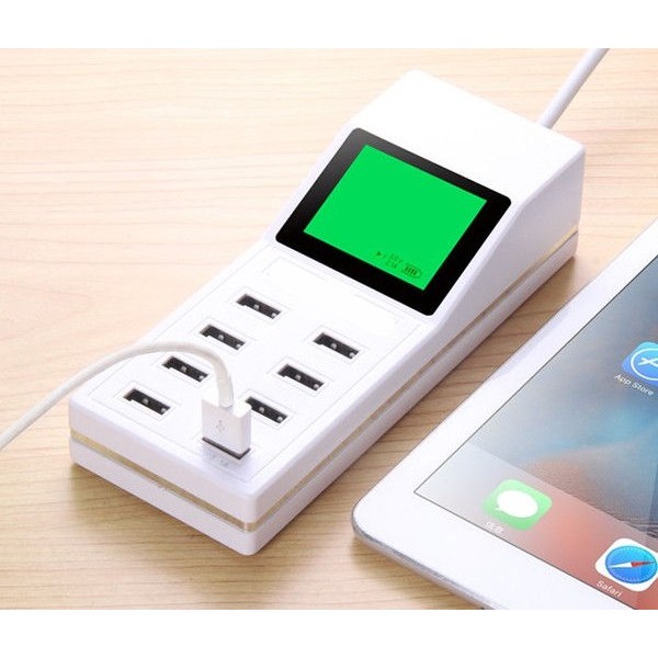 8孔充電器 USB充電 智慧液晶顯示 多孔充電器 USB 電量顯示 充電 充電器 iPhone 安卓
