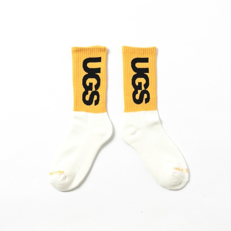 Ugly Symptom Socks UGS 兩節設計 中筒襪 黃色
