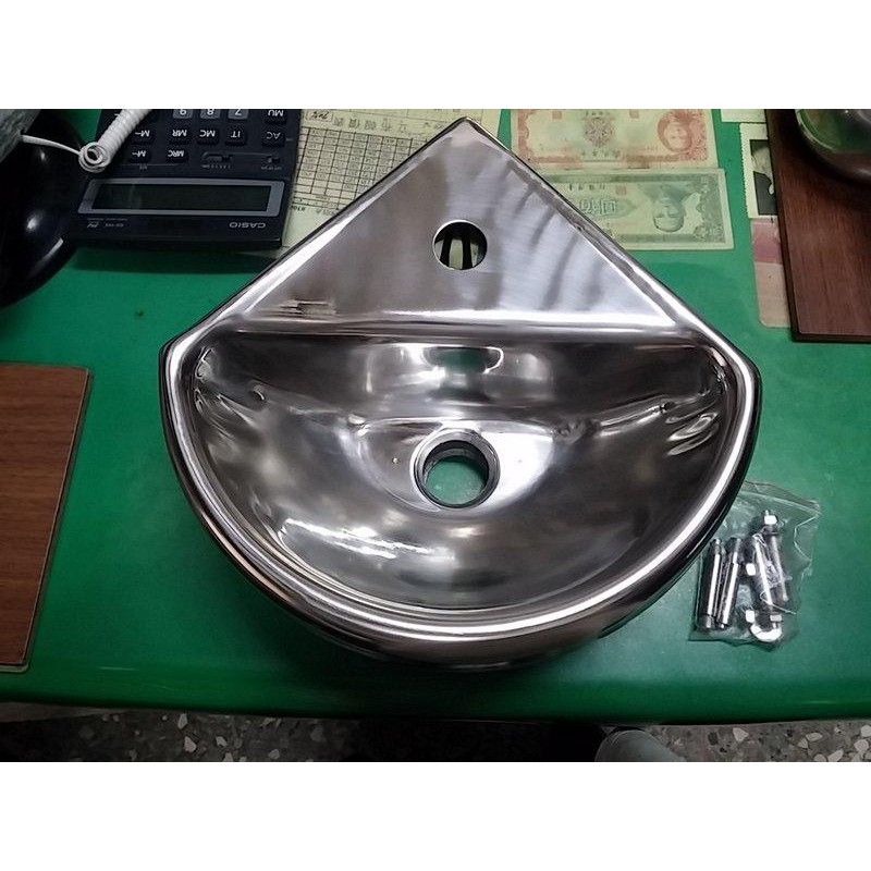台灣製造 金旺來2007 ST 三角不鏽鋼臉盆 洗臉盆
