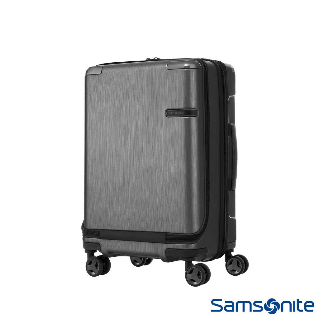 Samsonite新秀麗20吋 Evoa 前開式拉絲光澤防盜拉鍊抗震輪TSA硬殼登機箱(多色可選)