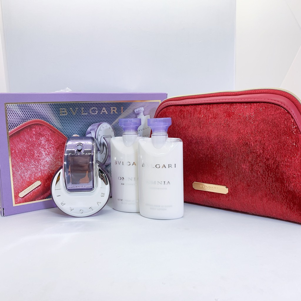 BVLGARI寶格麗 紫水晶女性淡香水禮盒(紫水晶淡香水65mL + 身體乳75mL*2瓶 + 精美化妝包)