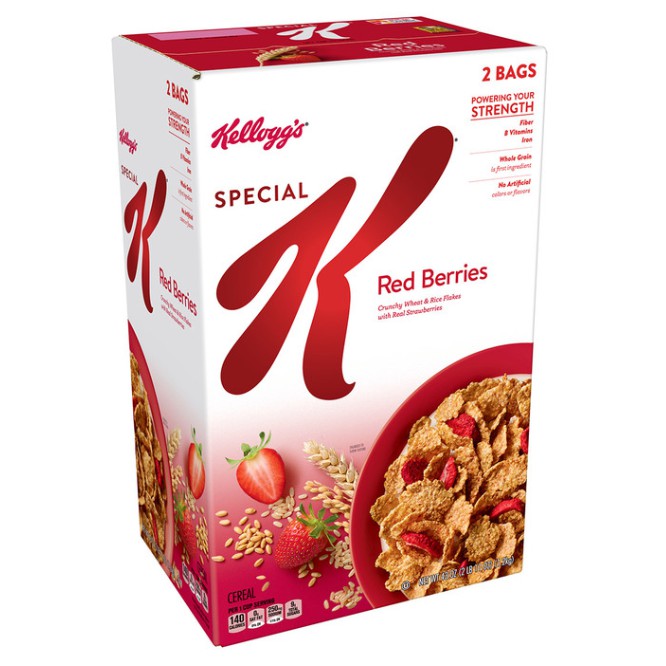 好市多代購-KELLOGGS草莓早餐脆片2包入/共1.2公斤--1單限2組-2023