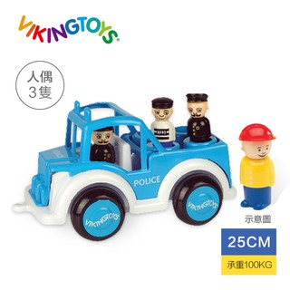 瑞典Viking toys踩不壞/不刮手的維京玩具-Jumbo波麗士吉普車-25cm(含3隻人偶) #警察車車
