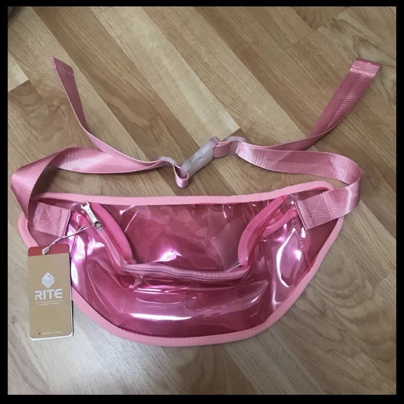 ［全新］RITE 粉紅色透明腰包 腰包 日系 原宿 專櫃 夏天