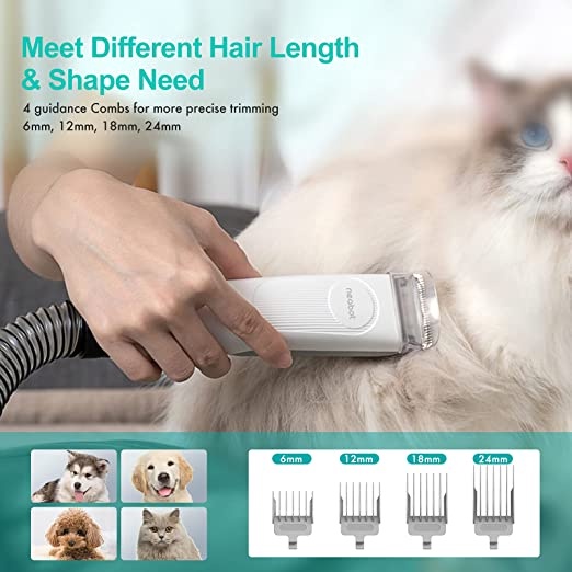 Neabot P1 Pro 套件寵物美容和真空吸力 99% 動物毛髮估計有 5 種有效的狗, 貓和其他動物的工具