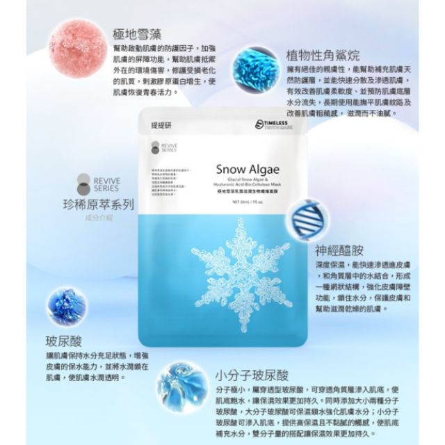 提提研 TTM 極地雪藻乳霜/蘋果修護生物纖維面膜