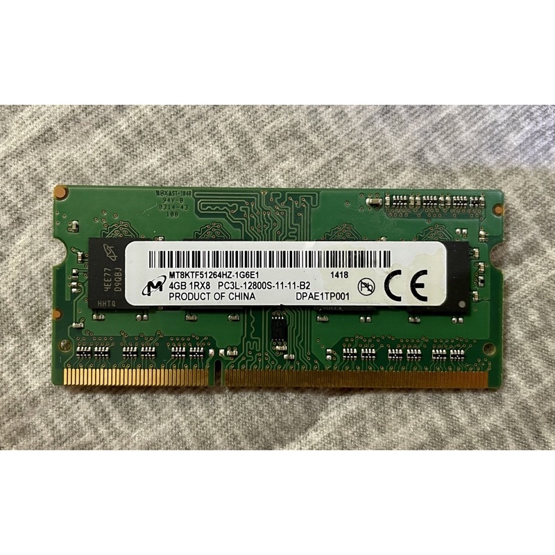 美光Micron/筆電/記憶體/4G/DDR3/拆機版ram