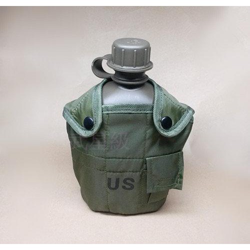 台南 武星級 美軍 US 水壺 一公升 綠 ( 軍人 士兵 WARGAME 鋼杯 軍用 水壺包 飯盒 軍品 生存遊戲