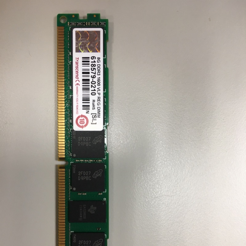 創見伺服器記憶體 8GB DDR3 1600 ECC REG 終身保固