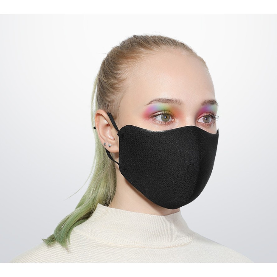 口罩防雾霾海绵黑色防晒布口罩造型防塵透氣可洗可調節