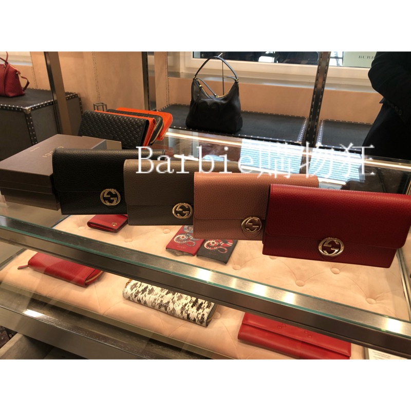 Gucci outlet 正品現貨 Interlock經典款woc 鍊條長夾