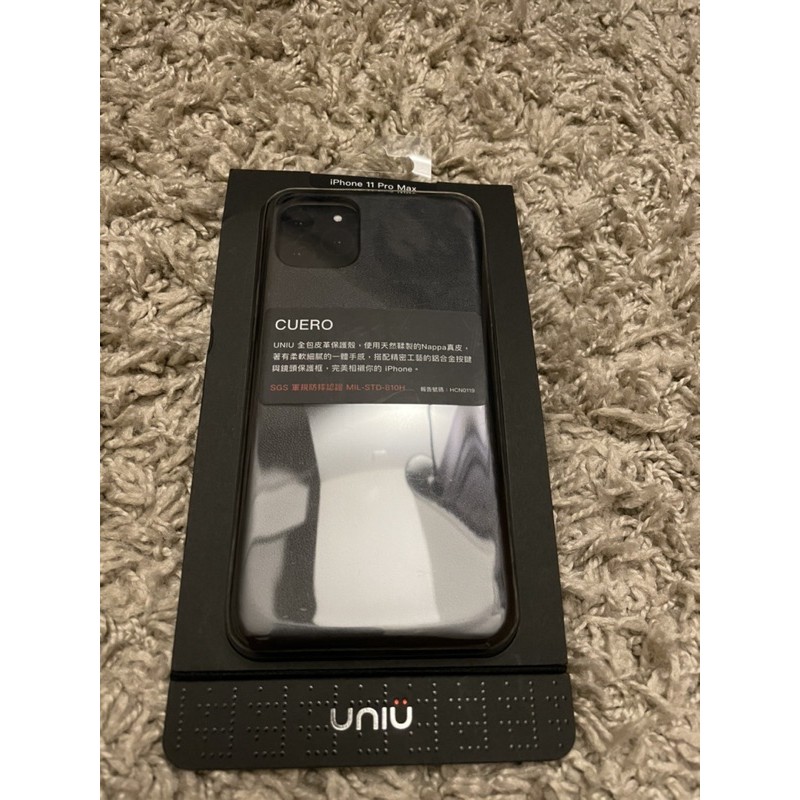 ［現貨當天發］二手UNIU黑色皮革手機殼 iPhone 11 Pro Max