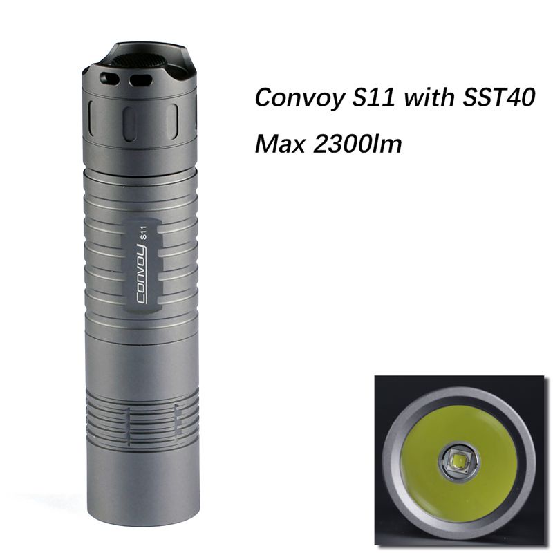 Convoy S11 手電筒帶發光 sst40 6A LED 銅 DTP 板和鍍膜透鏡野營遠足燈