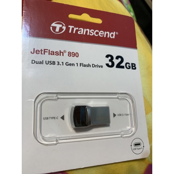 創見Transcend JetFlash 890 Dual USB 3.1 Gen 1 32GB 隨身碟