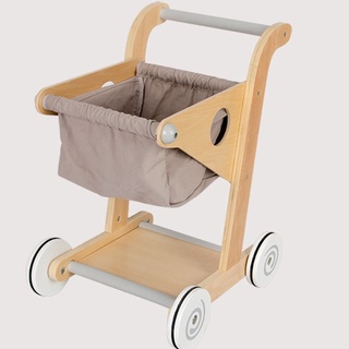 木質寶寶手推車 模擬購物車 過家家玩具 幼兒園遊戲道具 兒童過家家廚房購物車玩具 多功能購物手推車 煮做飯益智 出口韓