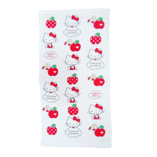 【Sanrio三麗鷗】凱蒂貓與點點紅蘋果紗蘿童巾 100%棉 27x54cm