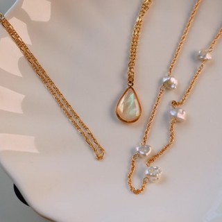 CHERI.handmade 24k Gold-Filled girl in Pairs necklace珍珠項鍊
