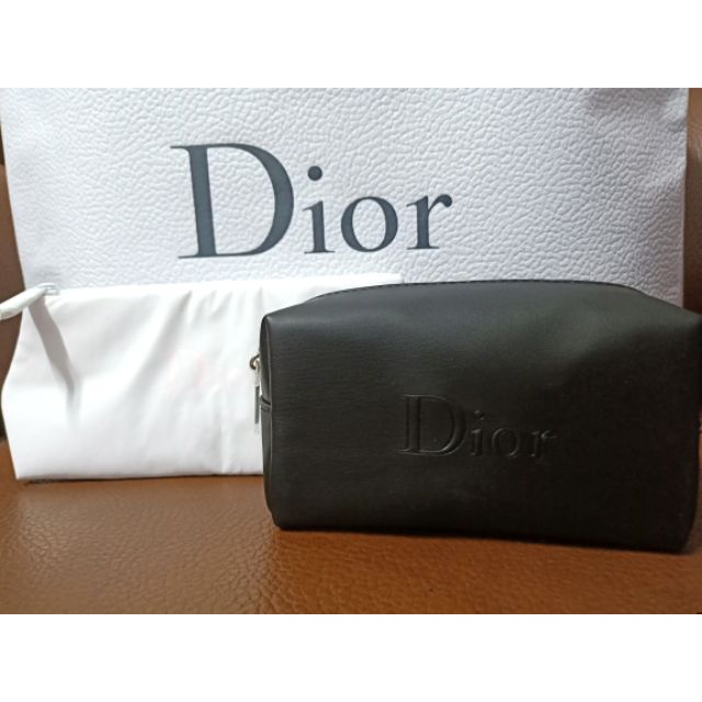 《J》Dior 迪奧 暗黑經典 LOGO 白色 空氣包 化妝包 收納包 公司貨