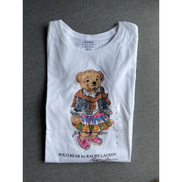 美國購入 代購 現貨 POLO Ralph Lauren 小熊 Polo Bear 熊熊 短袖 圓領 T恤 棉T 白色
