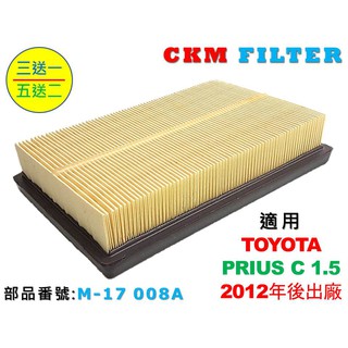 【CKM】專利 濕式 豐田 TOYOTA PRIUS C PC 1.5 引擎濾網 空氣濾網 空氣濾芯 超越 原廠 正廠