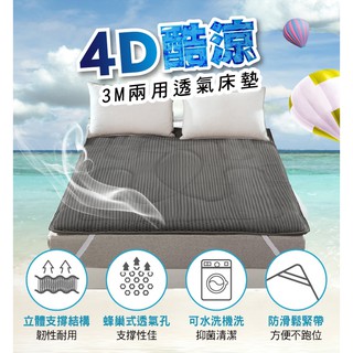 4D立體酷涼透氣床墊單人～/藍色