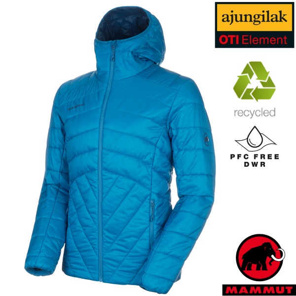 【MAMMUT 長毛象】亞洲限定男款超輕量化纖保暖連帽外套 Rime IN Hooded.夾克/ 藍寶石_01210