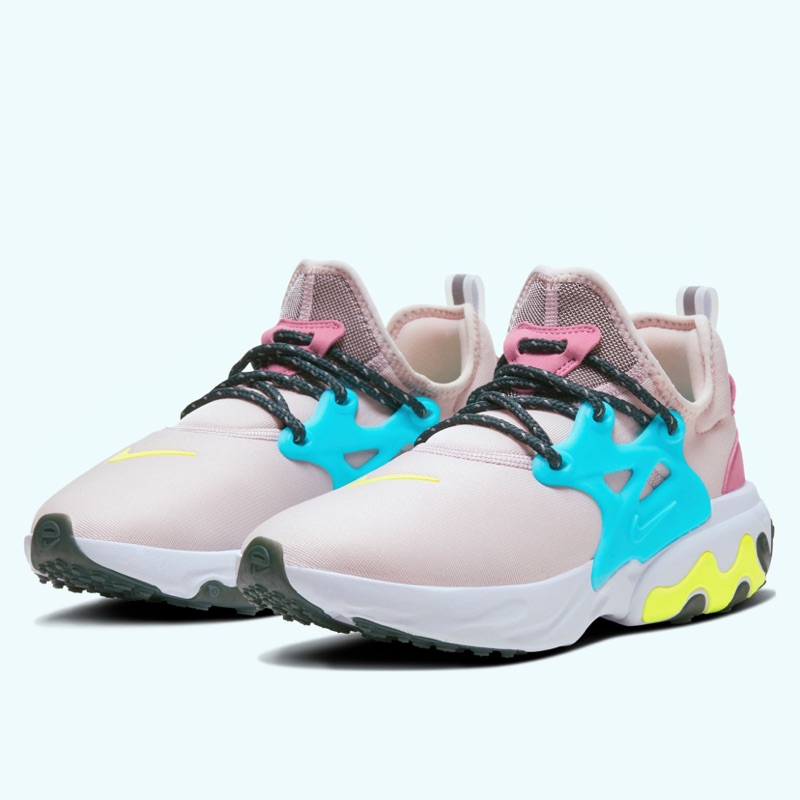 DY• NIKE W REACT PRESTO 粉紅 復古 休閒慢跑 魚骨 襪套 小勾 女 CD9015-601