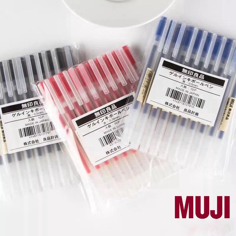 Muji 0.5mm 中性筆 (黑色\ 藍色\ 紅色)