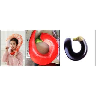 蝦仁 辣椒 茄子 U型枕 頸枕 抱枕