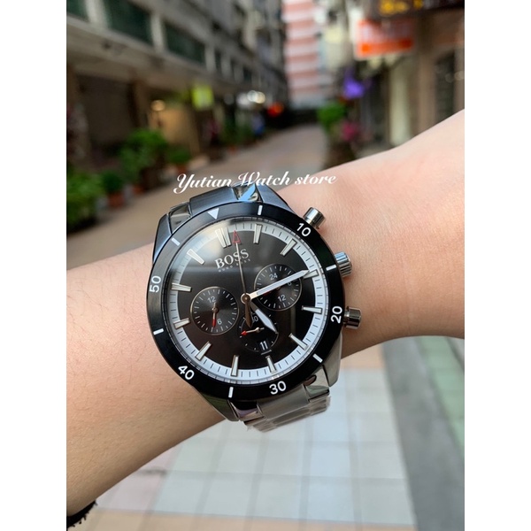 Hugo Boss 德式競速計時腕錶-雙色三眼X黑銀＿2021新款_實體門市（預購款)