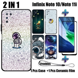 2 合 1 NASA 手機殼帶鋼化玻璃,適用於 Infinix Note 10 lInfinix Note 11i 手機