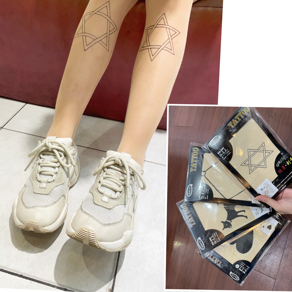 潮流美學 刺青絲襪 台灣製造 馬上出貨 透膚 絲襪 褲襪 紋身