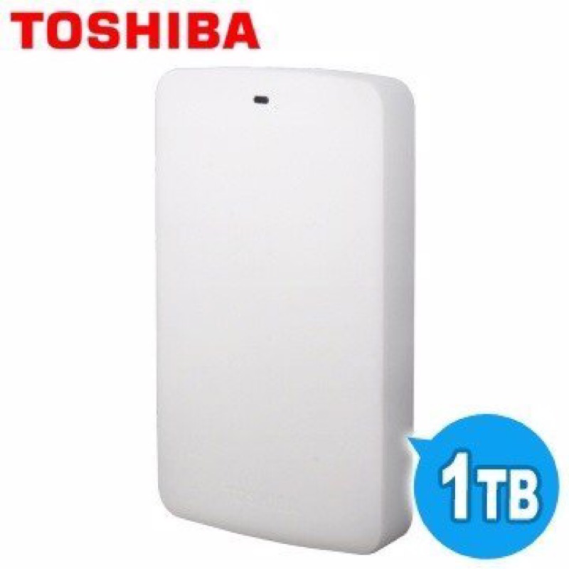 TOSHIBA 1TB 可攜式外接硬碟（白色全新）