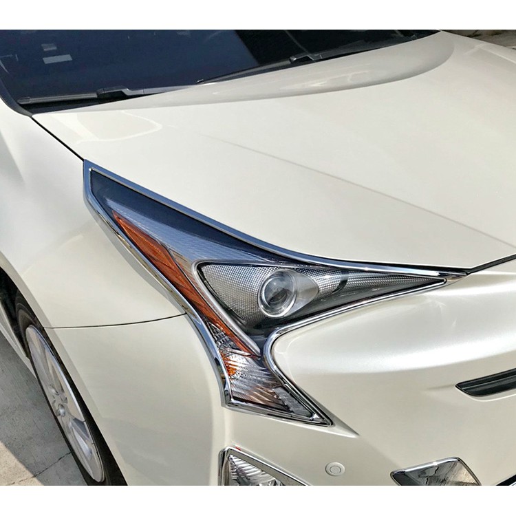 圓夢工廠 Toyota Prius 4代 XW50 2015~2018 改裝 鍍鉻銀 前燈框 頭燈框 大燈框 車燈框飾貼