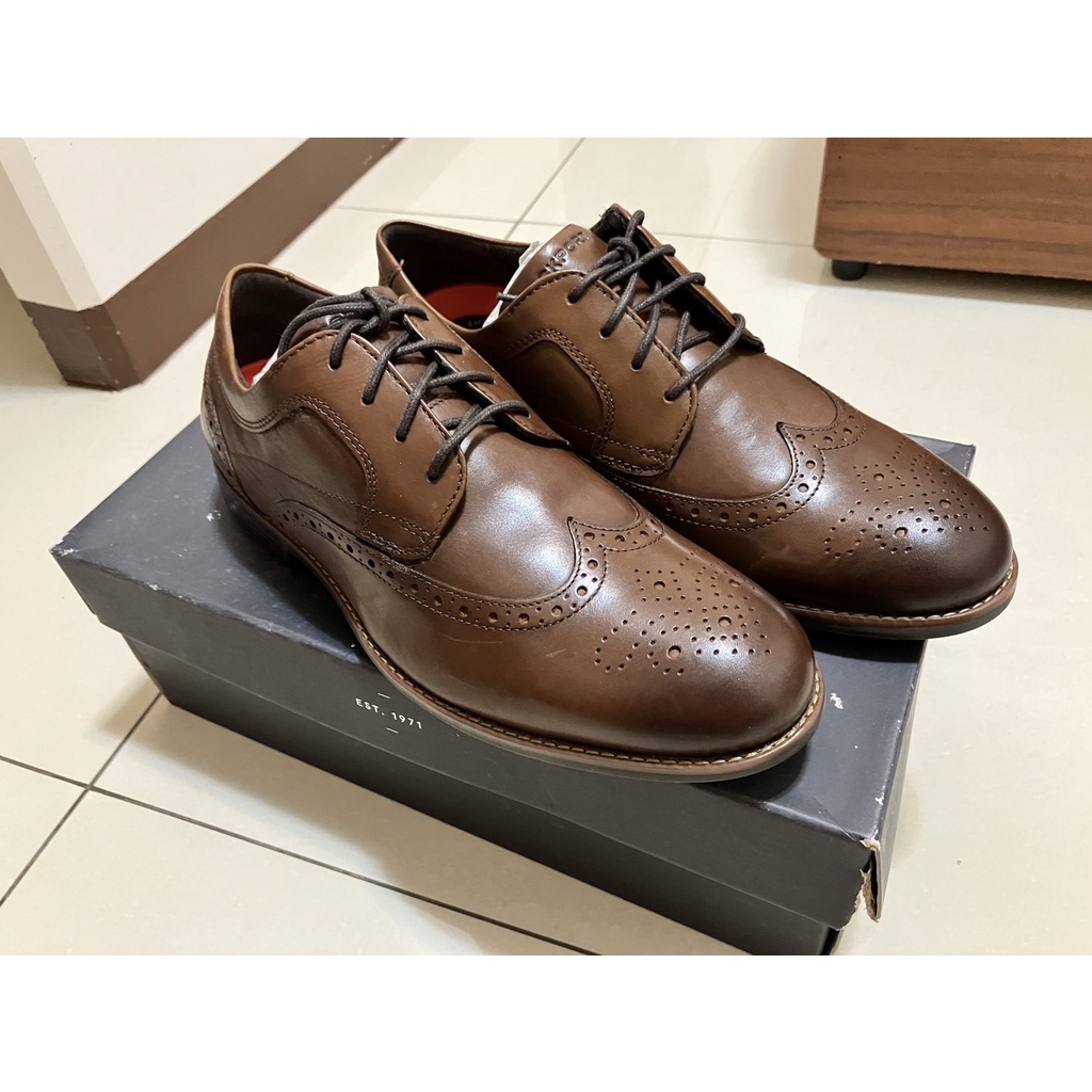 Rockport 皮鞋 真皮 鵰花皮鞋 休閒皮鞋 正裝皮鞋 咖啡色 棕褐色 CH2259 樂步 EVA 商務風 好穿 鞋