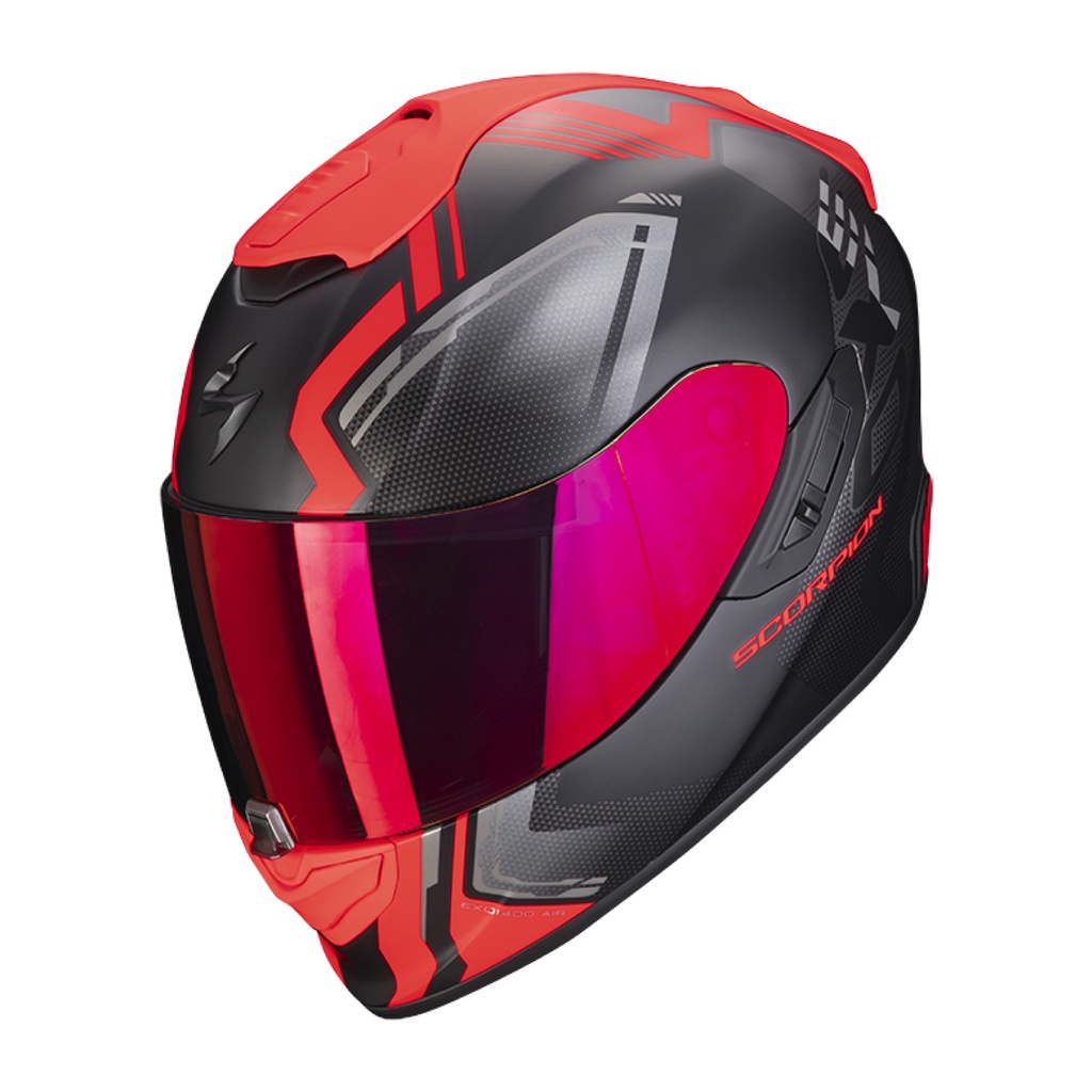 安信 | Scorpion 安全帽 EXO-1400 Air 彩繪 CORSA 消光黑紅 全罩 內墨鏡 蠍子