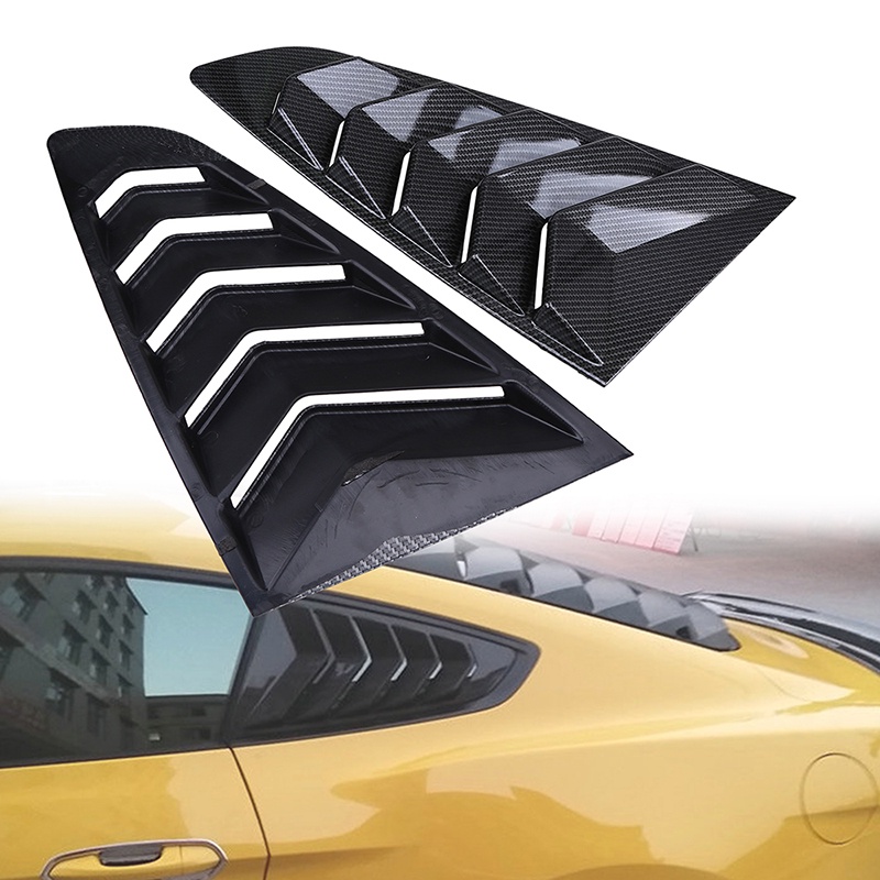 【現貨】仿碳纖維 1/4 四分之一側窗勺百葉窗蓋通風口適用於福特野馬 Fastback 2015 年至今