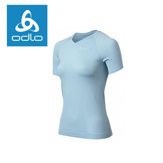 【瑞士ODLO】女短袖休閒衫 344301 (20002-淡藍)