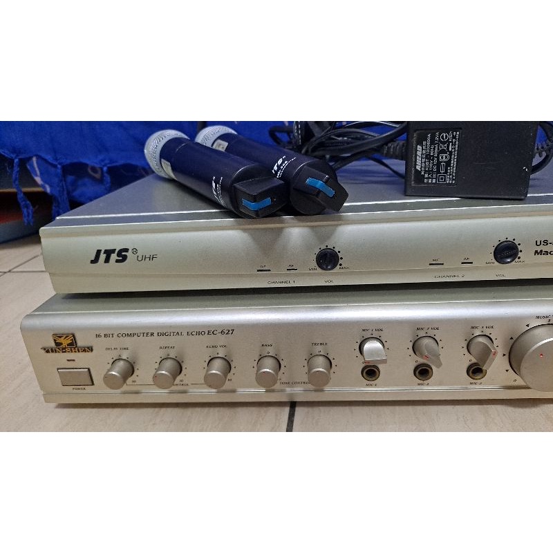JTS US-568 無線麥克風YUN-SHEN ，EC-627 專業麥克風迴音混音器